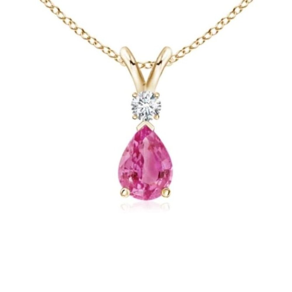 Angara Pink Saphire & Diamond Necklace
